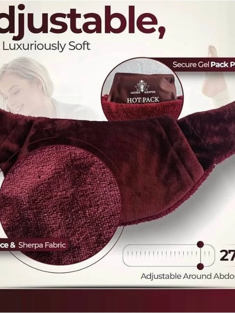 NEW - Microwavable Heating Pad for Period Cramps, PMS & Bloating, Wearable